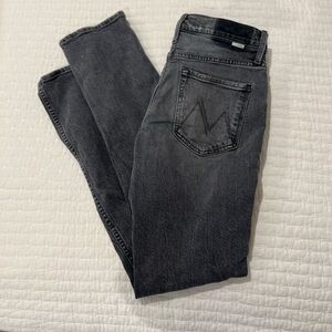 Mother Jeans, charcoal dark wash, cropped